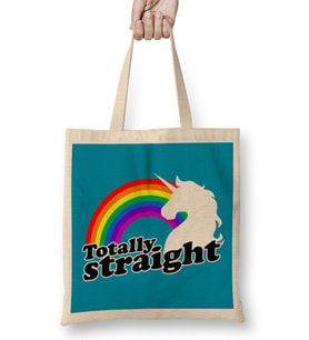 Totally Straight Unicorn And Rainbow Bez Çanta Uzun Saplı