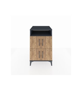 Kronos Komodin 2 Raflı 4 Kapaklı 60x59x96 Antrasit-Çam