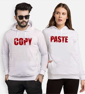 Tshirthane Copy Paste Kopyala Yapıştır Sevgili Kombinleri Kapüşonlu Kombini (Tek Ürün Fiyatıdır.)