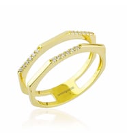 Altın Yüzük Suyolu 14K Gold Taşlı (Çok Renkli)