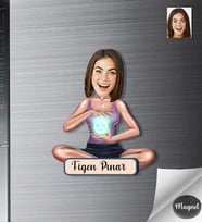 Kişiye Özel Kadın Ahşap Magnet -17
