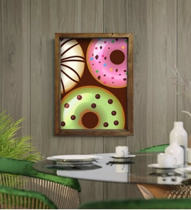 BK Gift Cafe & Bar & Restaurant Konseptli Doğal Masif Ahşap Çerçeveli Tablo-25