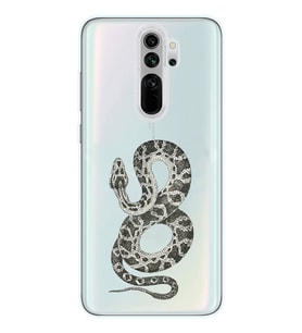 Redmi Note 8 Pro Uyumlu Yılan Desenli Şeffaf Telefon Kılıfı