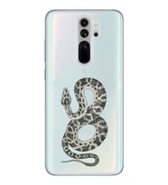 Redmi Note 8 Pro Uyumlu Yılan Desenli Şeffaf Telefon Kılıfı
