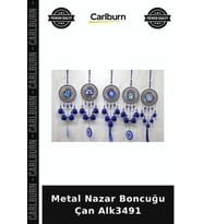 Özel Üretim Dekoratif Hediyelik Ev Aksesuarı Kapı Süsü Metal Nazar Boncuğu Çan Alk3491