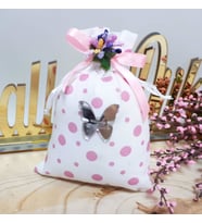 Hayaller Dükkanı 30 Adet Puantiyeli Lavanta Keseli Çiçekli Bebek Şekeri