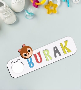 BK Toys Çocuklara Özel İsimli Figürlü Ahşap Eğitici Yapboz Puzzle-16