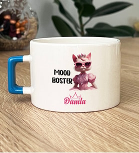 Kişiye Özel Mood Boster Hediye Lüks Fincan Doğum Günü Hediyesi (Mavi)