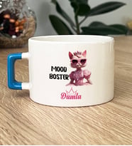 Kişiye Özel Mood Boster Hediye Lüks Fincan Doğum Günü Hediyesi (Mavi)