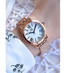 Ferro Rose Gold Renk 3 Atm Suya Dayanıklı Çelik Kordon Özel Tasarım Kadın Kol Saati BF2720AWT