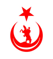 Ay Yıldız İçinde Atatürk Silüeti Sticker17x17 Cm Kırmızı
