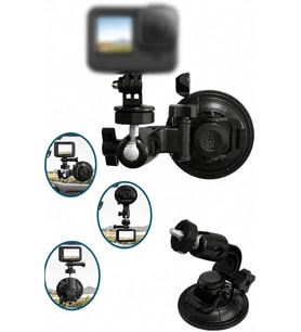 Vantuzlu Ayarlanabilir Kamera Tutucu Araç İçi Cam Konsol Montaj Aparatı 360° Döner Mafsallı Güçlü Vakum Tabanlı Aksiyon ve Mini Kamera Standı KMT-54