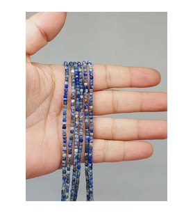 Bileklik Boy Lapis Taşı Küp Şekilli Dizi 2mm (51144) Yarım Dizi (17CM UZUNLUĞUNDADIR)