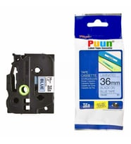 PUUN®Brother P-Touch TZE-561 36MM x 8m Mavi Üzerine Siyah Muadil Laminasyon Etiket Şeridi (Çok Renkli)