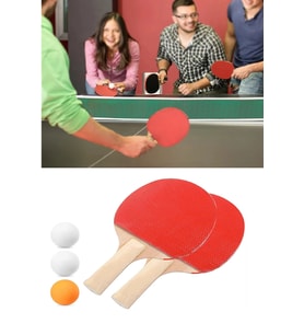 Ping Pong Masa Tenisi Seti Tenis Raketi Seti 2 Raket + 3 Ping Pong Topu Spor Aksesuarları