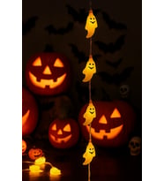 Halloween Cadılar Bayramı Led Işık Hayalet  Figür 2m 6cm10lu pilli Süsleme Aksesuarı
