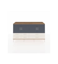 Kronos Konsol 6 Raflı 6 Çekmeceli 4 Kapaklı 176x59x99 Çam-Antrasit/Aytaşı
