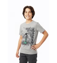 Erkek Çocuk %100 Pamuk T-Shirt-KayKay Baskılı-12-16 Yaş 12526 MODANINO (Gri)