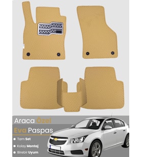 CHEVROLET CRUZE HATCHBACK (2008-2014) Uyumlu EVA Paspas Tam Set–Araca Özel,Su Geçirmez