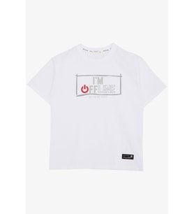 Breeze Erkek Çocuk Tişört Offline / Çevrimdışı Yazı Baskılı 9-14 Yaş, Beyaz