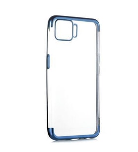 Oppo A73 Kılıf İnce Köşeleri Renkli Şeffaf Silikon (Mavi)