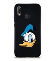 Huawei P20 Lite Soft Premier Kapak Donald Duck-B Tasarımlı Silikon Kılıf - Siyah (Şeffaf)