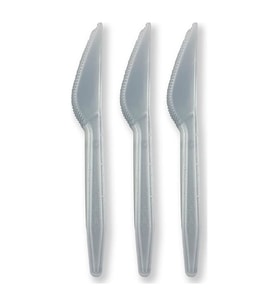 Gri Renk Lüks Plastik Bıçak 25 Adet
