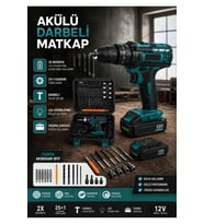 12V Çift Bataryalı Vidalama Delme Seti Çantalı
