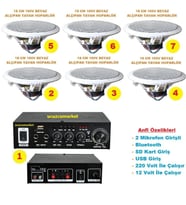 Tavan Hoparlör Seti (1 Adet Anfi + 6 Adet 16 cm Tavan Hoparlör)