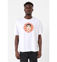 Monogatari Anime Takeo Gouda Circle Poster Beyaz Erkek Oversize Tshirt