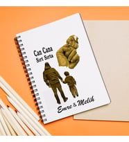 Baba Çocuk ( Can Cana Sırt Sırta ) Tasarımlı Defter Kişiye Özel