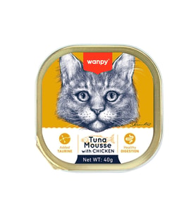 Wanpy Kedi 40g Ton Balıklı & Tavuklu Alutray Yaş Mama