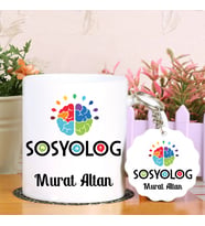 Sosyolog Kupa Bardak ve Anahtarlık Hediye Seti (Model 1)
