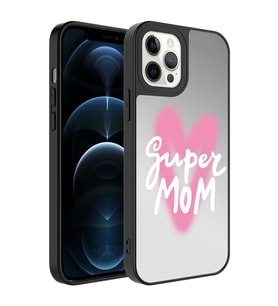 Apple iPhone 12 Pro Kılıf Aynalı Desenli Kamera Korumalı Parlak Mirror Kapak (Renksiz)
