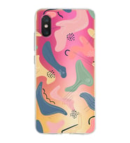 Xiaomi Mi 8 Pro Uyumlu Kapak Abstract Tasarımlı Şeffaf Silikon Kılıf