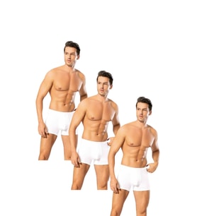 Looksense Erkek Dude 3Lü İnce Bel Lastikli Likralı Boxer 12003 (Beyaz)