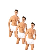 Looksense Erkek Dude 3Lü İnce Bel Lastikli Likralı Boxer 12003 (Beyaz)
