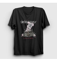 Presmono Unisex Siyah Rabbit Green Day T-Shirt 410600tt
