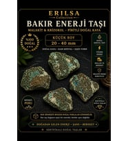 Sertifikalı Bakır Enerji Taşı Kütle - Malakit Krizokol Piritli Doğal Kaya 20-40 mm Küçük Boy