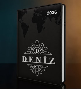 BK Gift Kişiye Özel İsimli Termo Sert Kapak 2026 Siyah Ajanda -14, Öğretmenler Günü Hediyesi, Yeni İş Hediyesi