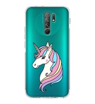 Xiaomi Redmi 9  Kamera Korumalı Kapak Unicorn Tasarımlı Şeffaf  Kılıf