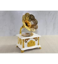 Gramofon Müzik Kutusu Beyaz