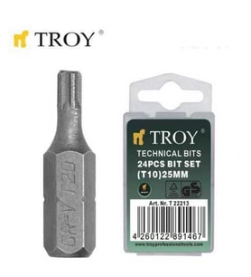 TROY 22214 Bits Uç Seti (T15x25mm, 24 Adet) (Karışık)