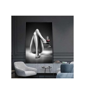 Kanvas Tablo Cesur Sanat Içecekli Kadın 10 Dekoratif Kanvas Tablo 60 X 90