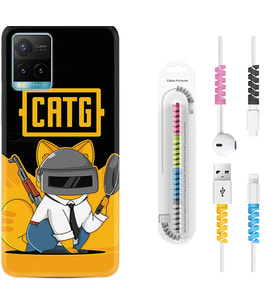 Vivo Y11S Y21S Y20 Y20S Y70 Kılıf Kablo Koruma Spiral Silikon Cat G 1677