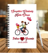 Sevgililer Gününe Özel  Ahşap Defter Kalem Hediye Seti 30