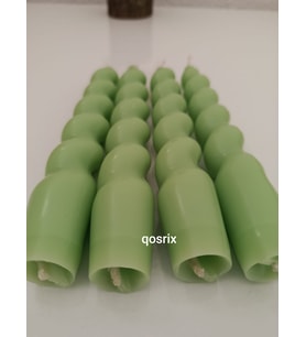 qosrix 4'lü Açık Yeşil Italyan Burgulu Şamdan Soya Mumu Doğal Kokulu Uzun Çubuk Konik Burgu Mum Spiral Dekoratif