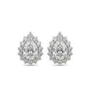 Kadın Damla Moissanite Taş Tasarım Gümüş Küpe