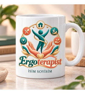 Ergoterapist Kupa Bardak İnsan Figürü ve El Motifli Tasarım