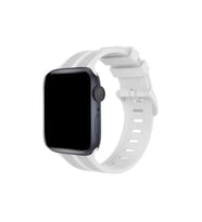 Apple Watch 38mm Kr408 Çizgili Silikon Kordon - Beyaz